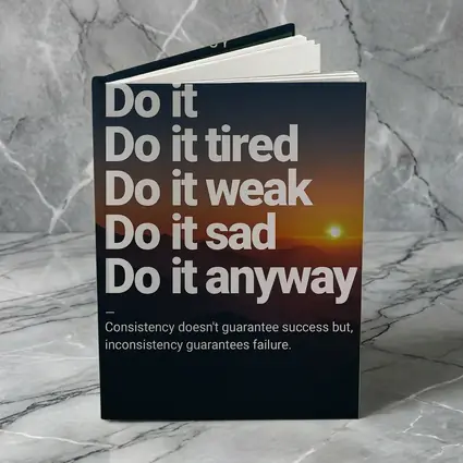 Consistency Motivation Quote Sunset Mountains Art