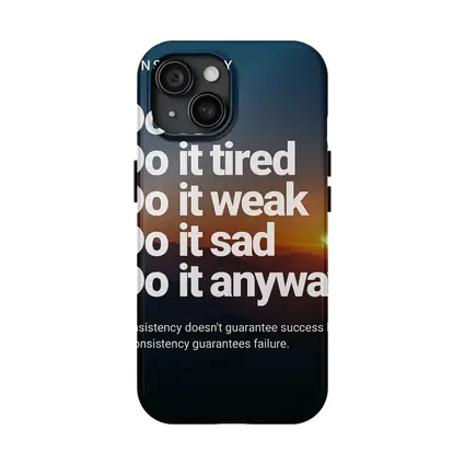 Consistency Motivation Quote Sunset Mountains Art