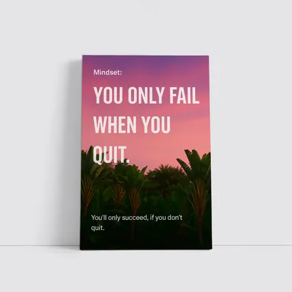 You Only Fail When You Quit Mindset