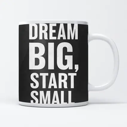 Dream Big Start Small Dark Chalkboard Quote