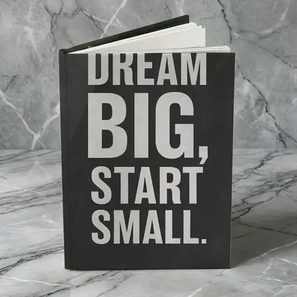 Dream Big Start Small Dark Chalkboard Quote