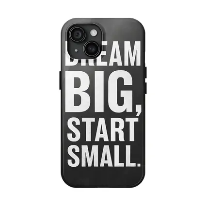 Dream Big Start Small Dark Chalkboard Quote