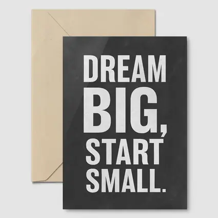 Dream Big Start Small Dark Chalkboard Quote
