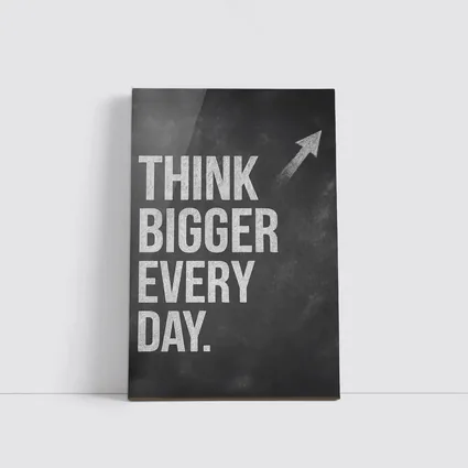 Think Bigger Every Day Chalkboard Motivational Art