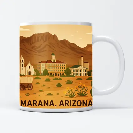 Marana Arizona Desert Town Illustration Art