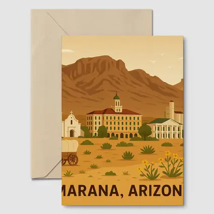 Marana Arizona Desert Town Illustration Art