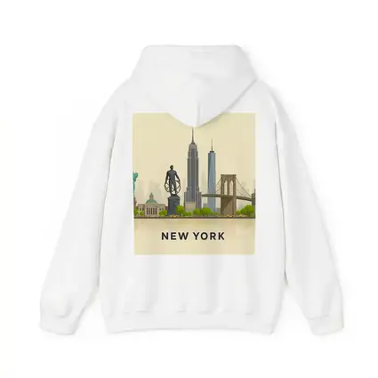 New York City Skyline Flat Illustration Art