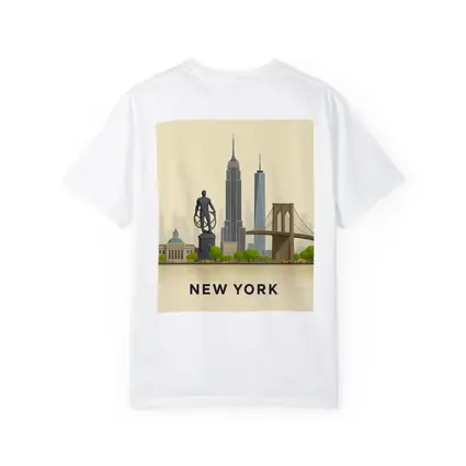 New York City Skyline Flat Illustration Art