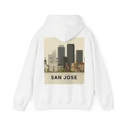 San Jose City Skyline Flat Illustration Art