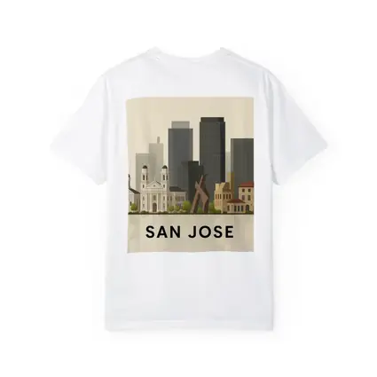 San Jose City Skyline Flat Illustration Art