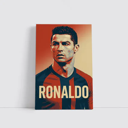 Ronaldo Soccer Player Bold Red Portrait