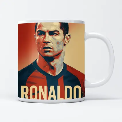 Ronaldo Soccer Player Bold Red Portrait
