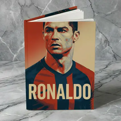 Ronaldo Soccer Player Bold Red Portrait