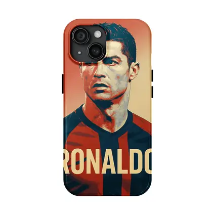 Ronaldo Soccer Player Bold Red Portrait