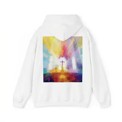 Colorful Church Interior Cross Abstract Art