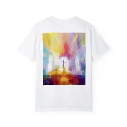 Colorful Church Interior Cross Abstract Art