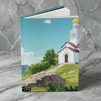 Orthodox Church Hilltop Anime Style Landscape