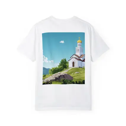 Orthodox Church Hilltop Anime Style Landscape
