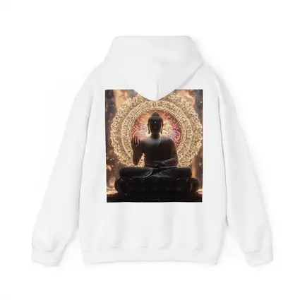 Buddha Statue Glowing Mandala Spiritual Light