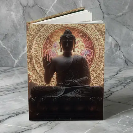 Buddha Statue Glowing Mandala Spiritual Light