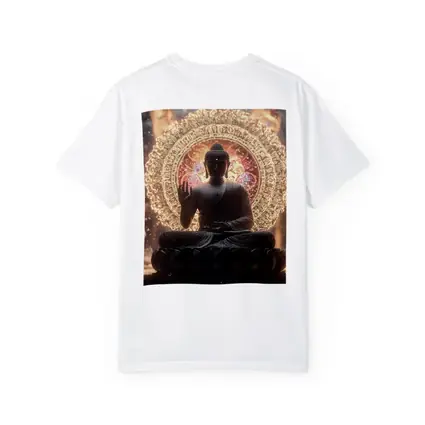Buddha Statue Glowing Mandala Spiritual Light