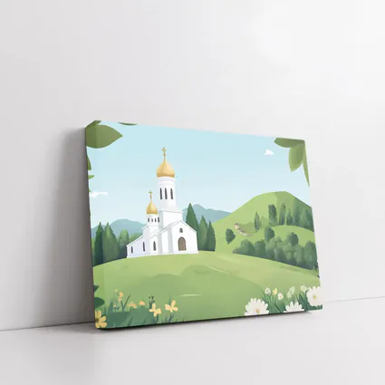 Orthodox Church Golden Domes Green Hills
