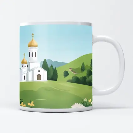 Orthodox Church Golden Domes Green Hills