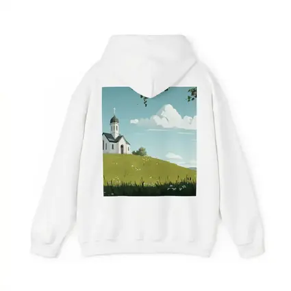 White Chapel On Green Hill Illustration