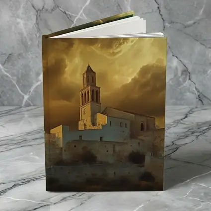 Ancient Church Tower Under Dramatic Golden Sky
