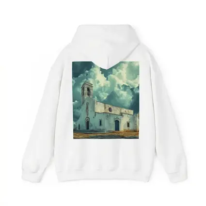 White Church Storm Clouds Dramatic Sky