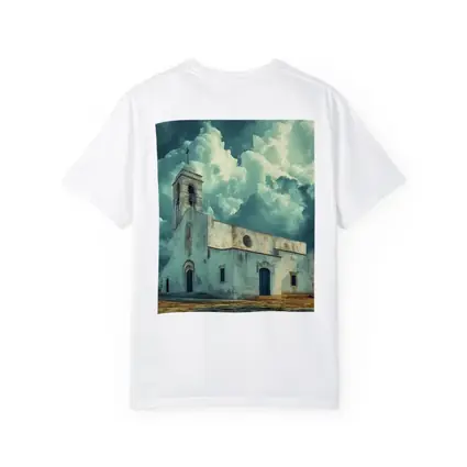 White Church Storm Clouds Dramatic Sky