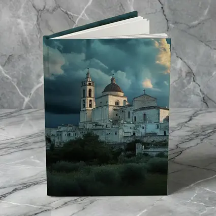 Italian Hill Town Church Storm Clouds