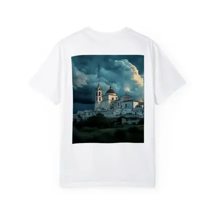 Italian Hill Town Church Storm Clouds