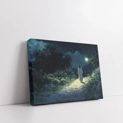 Anime Figure Walking Starry Night Path