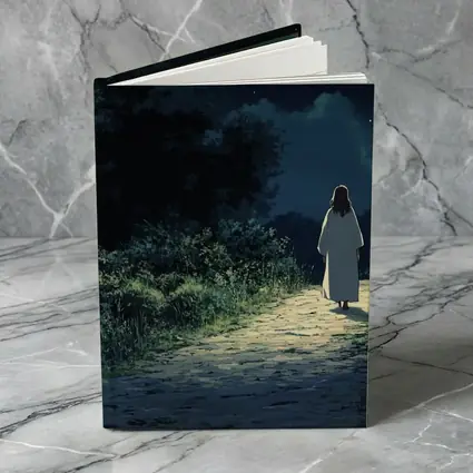 Anime Figure Walking Starry Night Path