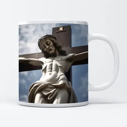 Jesus Christ Crucifixion Statue Cloudy Sky
