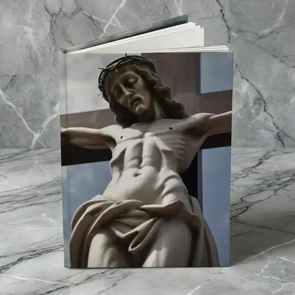 Jesus Christ Crucifixion Statue Cloudy Sky