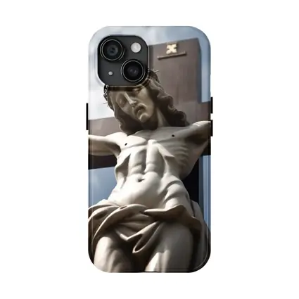 Jesus Christ Crucifixion Statue Cloudy Sky