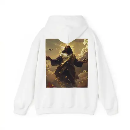 Jesus Christ Rising Above Clouds With Birds
