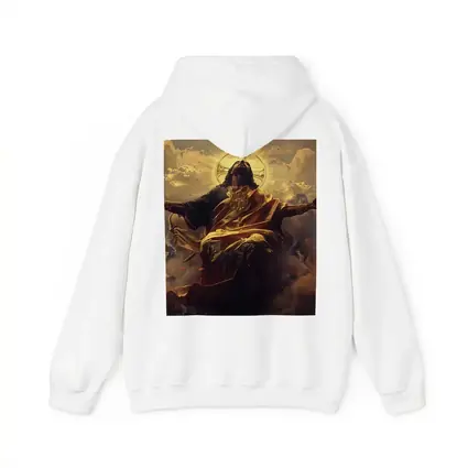 Jesus Christ Ascending Gold Divine Clouds Art