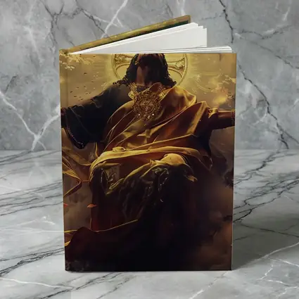 Jesus Christ Ascending Gold Divine Clouds Art