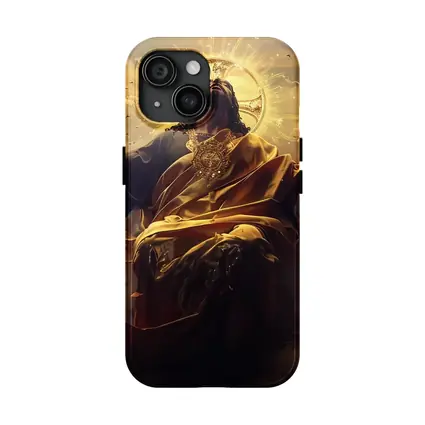 Jesus Christ Ascending Gold Divine Clouds Art
