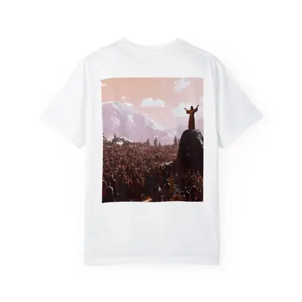 Jesus Preaching to Crowd Mountain Landscape