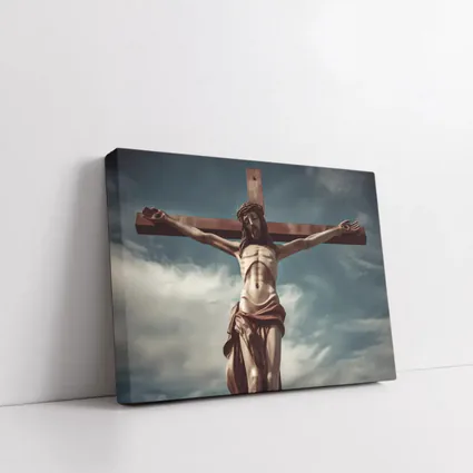 Jesus Christ Crucifixion Statue Dramatic Sky