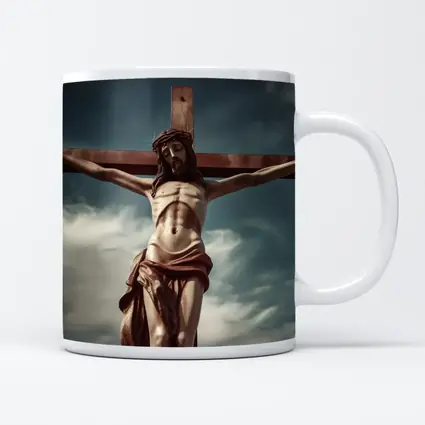 Jesus Christ Crucifixion Statue Dramatic Sky