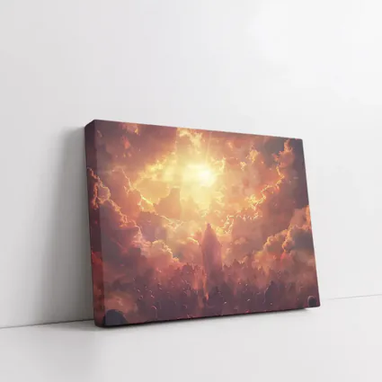 Jesus Christ Ascending Into Golden Heavenly Light