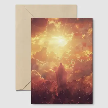 Jesus Christ Ascending Into Golden Heavenly Light