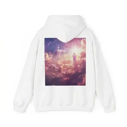 Jesus Walking Through Glowing Heavenly Clouds