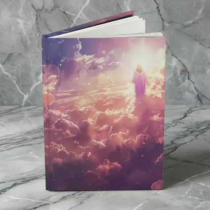 Jesus Walking Through Glowing Heavenly Clouds