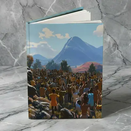 Jesus Preaching to Large Crowd Mountains